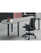 Penisola per scrivania prof. cm 80, piano melaminico spessore mm 25 e gamba autoportante - Colori a scelta - cm 93x110x74h