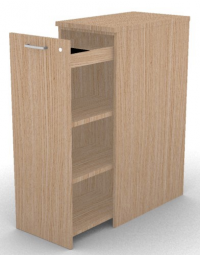 Mobile contenitore complanare alto per scrivania in melaminico - Colori a scelta - cm 42x70x112h