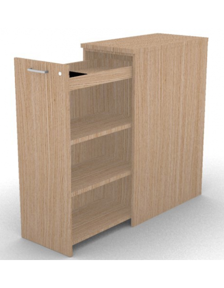 Mobile contenitore complanare alto per scrivania in melaminico - Colori a scelta - cm 42x80x112h