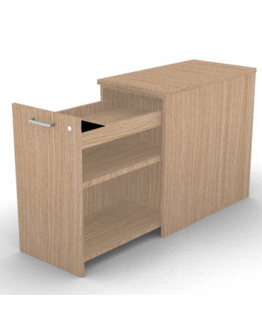 Mobile contenitore complanare per scrivania in melaminico con spessore piano mm 25 - Colori a scelta - cm 42x80x74h