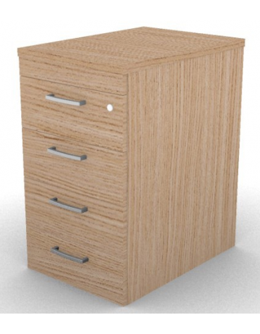 Cassettiera complanare per scrivania in melaminico con spessore piano mm 25 - Colori a scelta - cm 42x60x74h