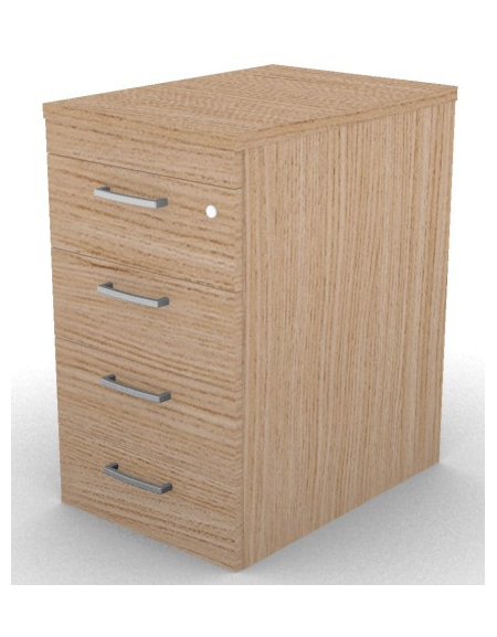 Cassettiera complanare per scrivania in melaminico con spessore piano mm 25 - Colori a scelta - cm 42x60x74h