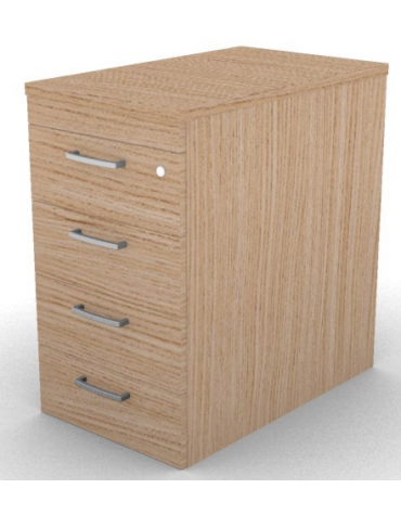 Cassettiera complanare per scrivania in melaminico con spessore piano mm 25 - Colori a scelta - cm 42x70x74h