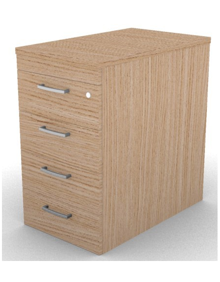 Cassettiera complanare per scrivania in melaminico con spessore piano mm 25 - Colori a scelta - cm 42x70x74h