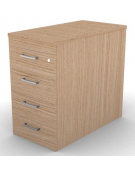 Cassettiera complanare per scrivania in melaminico con spessore piano mm 25 - Colori a scelta - cm 42x80x74h