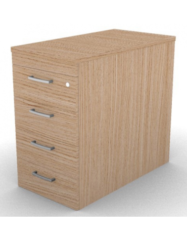 Cassettiera complanare per scrivania in melaminico con spessore piano mm 25 - Colori a scelta - cm 42x80x74h
