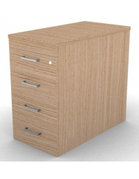 Cassettiera&nbsp;complanare per scrivania in melaminico con spessore piano mm 25 - Colori a scelta - cm 42x80x74h