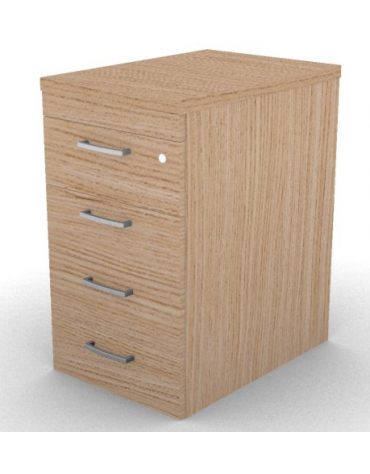 Cassettiera complanare per scrivania in melaminico con spessore piano mm 30 - Colori a scelta - cm 42x60x74,5h