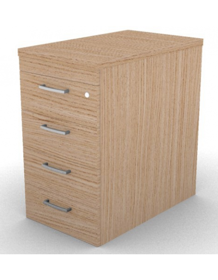 Cassettiera complanare per scrivania in melaminico con spessore piano mm 30 - Colori a scelta - cm 42x70x74,5h