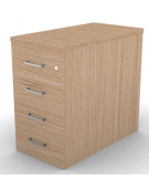 Cassettiera complanare per scrivania in melaminico con spessore piano mm 30 - Colori a scelta - cm 42x80x74,5h