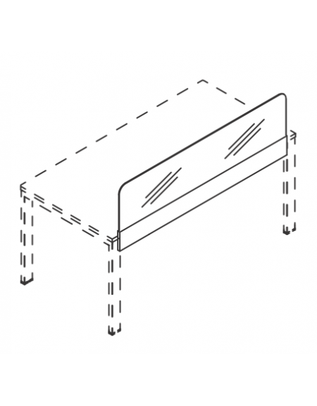 Schermi in metacrilato bianco per scrivania e/o workstation con fascia in melaminico - cm 80x18x50h