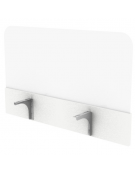 Schermi in metacrilato bianco per scrivania e/o workstation con fascia in melaminico - cm 80x18x50h