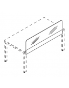 Schermo in metacrilato bianco per scrivania e/o workstation con fascia in melaminico - cm 100x18x50h