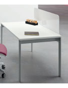 Schermi in metacrilato bianco per scrivania e/o workstation con fascia in melaminico - cm 140x18x50h