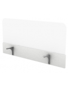 Schermo in metacrilato bianco per scrivania e/o workstation con fascia in melaminico - cm 100x18x50h