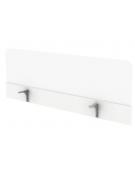 Schermi in metacrilato bianco per scrivania e/o workstation con fascia in melaminico - cm 140x18x50h