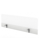 Schermi in metacrilato bianco per scrivania e/o workstation con fascia in melaminico - cm 160x18x50h