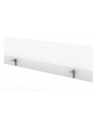 Schermo in metacrilato bianco per scrivania e/o workstation con fascia in melaminico - cm 180x18x50h