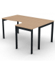 Workstation Dx forma a L, piano melaminico spessore mm 25 e struttura metallica gambe a ponte - Colori a scelta - cm 160x120x74h