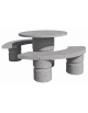 Set pic nic in cemento colore Grigio pietra - 1 tavolo circolare cm Ø110x75h e 2 panche curve cm Ø180x45h - Conforme ai CAM
