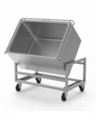Carrello termico ribaltabile su ruote piroettanti con freno per cuocitore automatico - Capacità Lt 160 - cm 95x60x75h