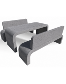 Set pic nic in cemento colore Grigio pietra - 1 tavolo e 2 panchine con fianchi curvi - Lunghezza cm 200 - Conforme ai CAM