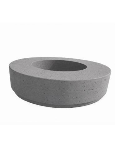 Panchina tonda circolare con fioriera centrale - in cemento colore Grigio pietra - cm Ø 200x45h - Conforme ai CAM