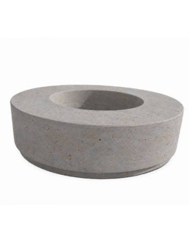 Panchina tonda circolare con fioriera centrale - in cemento colore Grigio travertino - cm Ø 200x45h - Conforme ai CAM