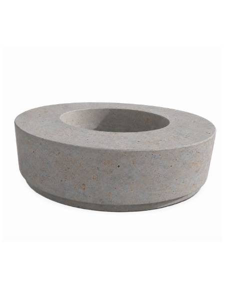 Panchina tonda circolare con fioriera centrale - in cemento colore Grigio travertino - cm Ø 200x45h - Conforme ai CAM