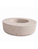 Panchina tonda circolare con fioriera centrale - in cemento colore Bianco travertino - cm Ø 200x45h - Conforme ai CAM