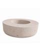 Panchina tonda circolare con fioriera centrale - in cemento colore Bianco travertino - cm Ø 200x45h - Conforme ai CAM
