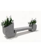 Panchina di design in cemento calcestruzzo con 2 fioriere laterali - colore Grigio pietra - cm 315x50x90h - Conforme ai CAM