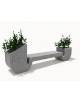 Panchina di design in cemento calcestruzzo con 2 fioriere laterali - colore Grigio pietra - cm 315x50x90h - Conforme ai CAM