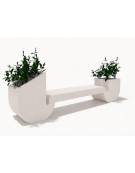 Panchina di design in cemento calcestruzzo con 2 fioriere laterali - colore Bianco pietra - cm 315x50x90h - Conforme ai CAM
