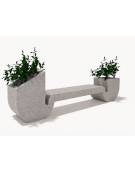 Panchina di design in cemento calcestruzzo con 2 fioriere laterali - colore Grigio travertino - cm 315x50x90h - Conforme ai CAM
