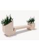 Panchina di design in cemento calcestruzzo con 2 fioriere laterali - colore Bianco travertino - cm 315x50x90h - Conforme ai CAM