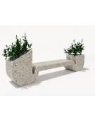 Panchina di design in cemento calcestruzzo con 2 fioriere laterali - colore Grigio sabbiato - cm 315x50x90h - Conforme ai CAM