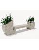 Panchina di design in cemento calcestruzzo con 2 fioriere laterali - colore Grigio sabbiato - cm 315x50x90h - Conforme ai CAM