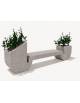 Panchina di design in cemento calcestruzzo con 2 fioriere laterali - colore Bianco sabbiato - cm 315x50x90h - Conforme ai CAM