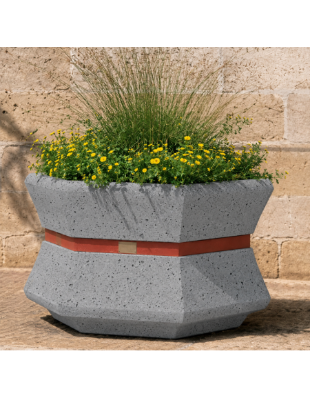 Fioriera esagonale per esterno in cemento calcestruzzo - colore Grigio pietra - cm 95x85x65h - Conforme ai CAM