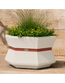 Fioriera esagonale per esterno in cemento calcestruzzo - colore Bianco pietra - cm 85x95x65h - Conforme ai CAM