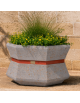 Fioriera esagonale per esterno in cemento calcestruzzo - colore Grigio travertino - cm 95x85x65h - Conforme ai CAM