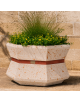 Fioriera esagonale per esterno in cemento calcestruzzo - colore Bianco travertino - cm 95x85x65h - Conforme ai CAM