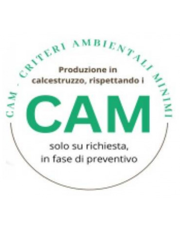 Panchina circolare con seduta in legno esotico e fioriera centrale in cemento colore Bianco travertino - Diametro esterno cm 200