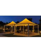 Tendostruttura quadrata con struttura acciaio zincato e telo PVC ignifugo-Dimensioni cm 500x500x430h-Altezza sottotrave cm 240