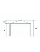 Tendostruttura rettangolare con struttura acciaio zincato e telo PVC ignifugo-Dimensioni cm 550x750x430h-Altezza sottotrave cm 2