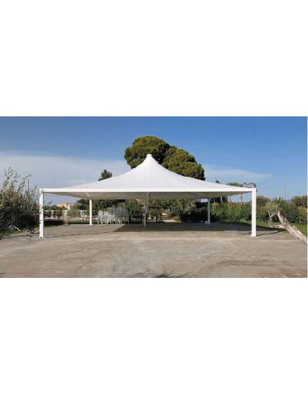 Tendostruttura quadrata con struttura acciaio zincato e telo PVC ignifugo-Dimensioni cm 900x900x580h-Altezza sottotrave cm 280