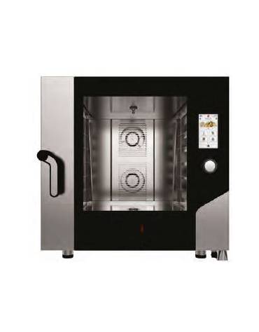 Forno elettrico ventilato a convezione combinato vapore 6 Teglie GN 2/1 - COMANDI TOUCH SCREEN - LAVAGGIO AUTOMATICO