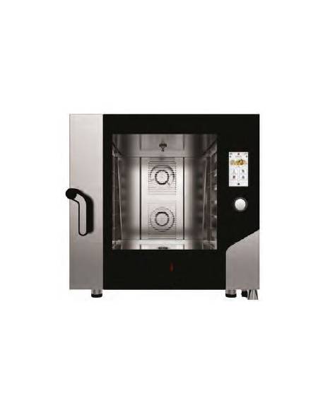 Forno elettrico ventilato a convezione combinato vapore 6 Teglie GN 2/1 - COMANDI TOUCH SCREEN - LAVAGGIO AUTOMATICO