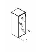 Contenitore armadio 1 anta con anta a vetro fumè o trasparente o acidato - cm 45x45x120h - Colore struttura a scelta